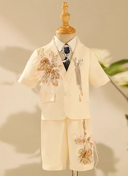 Boys Show Stage Formal Blazer Suits 5 Piece Kids Fashion Dress Suits Set