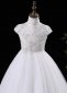 White High Neck Girls Tulle Beauty Contest Party Dresses 2