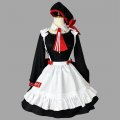 Black Long Sleeve Anime Cosplay Uniform Big Bow Lolita Maid Dress