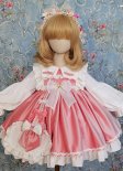 Winter Girl Lolita Princess Dress Children Pink Velvet Dress