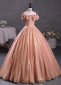 Ball Gown Off the Shoulder Shiny Long Length Tulle Prom Dress 1