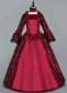 Renaissance Wine Red Victorian 18th Century Dress Themed Tea Party Gown