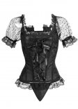 Black Jacquard Sexy Lace Mesh Corset Top