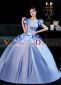 Blue Short Sleeves Rococo Marie Antoinette Dress for Women
