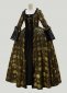 Gold Floral Brocade Rococo French Revolution Victorian Marie Antoinette Ball Gown for Women 2