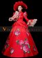 Red Southern Belle Princess Dress Christmas Party Ball Gown Wedding Costume 2