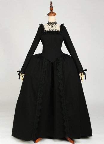 ルネッサンスブラックロココゴシックマリーアントワネットドレス