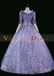 Women Purple Floral Renaissance Marie Antoinette Gown Dress 3