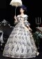 Lace Flower Champagne Victorian Party Dresses 1