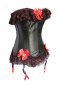 Black Satin Lace Overbust Corset 3