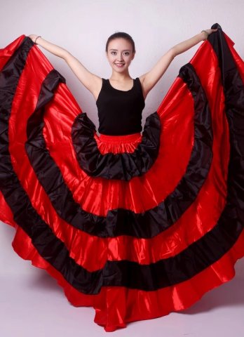 Flamenco Skirts Samba Satin Full Circle Skirt 720 Degree