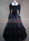 Black Cotton Long Sleeve Gothic Victorian Dress 2
