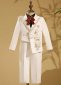 Upscale Boys Handmade Tailcoat 4pcs Slim Fit White Fashion Tuxedo Set for Weddings