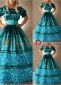 Blue Short Sleeves Lolita Victorian Ball Gown Dress