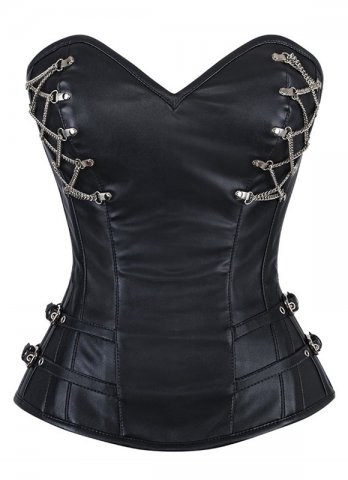 Black Renaissance Leather Corset Bustier