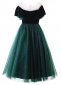 Vintage Green Velvet Mesh0Dress Banquet Party Dresses For Children 5