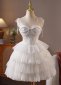 Custom-made White Off the Shoulder Appliques Mini Ball Gown Cocktail Dress