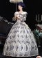 Lace Flower Champagne Victorian Party Dresses 4