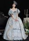 Blue Puff Sleeve Masquerade Ball Dress 1
