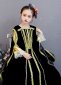 Children Black Velvet Medieval Renaissance Victorian Queen Dress Girls Halloween Ball Gown 2