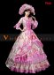 Pink Lace Belle Princess Party Ball Gown Dress with Hat
