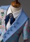 Boys Blue Jacquard Slim Fit 4 Pieces Suit Set for Show Stage