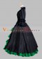Green and Black Long Sleeve Gothic Victorian Dress 2