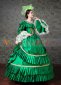 Green Long Flare Sleeves Lace Vintage Rococo Masquerade Ball Gown Dress 2