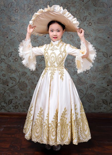 Girls Christmas Masquerade Dress Kids Rococo Baroque Style Ball Gown Dress