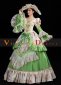 Green Long Sleeves Lace Rococo Southern Belle Ball Dress