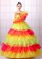 Tulle Ruffled Dance Costume for Women Carnival Outfit