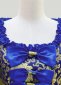 Blue Floral Brocade Rococo Baroque 18th Century Marie Antoinette Style Ball Dress Halloween Costume 3