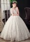 White Girls Sequin Baptism Wedding Formal Dresses