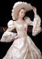 Champagne Long Flare Sleeves Lace Sequin Vintage Rococo Women Dress with Hat 3