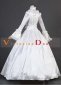 White Long Flare Sleeve Lace Renaissance Civil War Victorian Ball Gowns 3