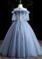 Girls Blue Tulle Dresses Sequin Party Formal Pageant Dress 2