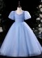 Blue Forest Style Girls Bead Party Communion Dresses