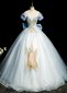See-through Deep V-Neck Light Blue Beading Tulle Holiday Dress With Flower