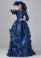 Blue Victorian Bustle Dresses Edwardian Masquerade Ball Dresses 2