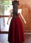 Vintage Flower Girls Burgundy Velvet Masquerades Party Dress 3