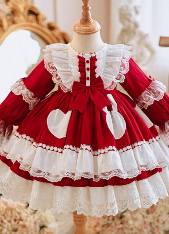 Christmas Children Lolita Cosplay Princess Dresses for Little Girls