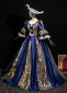 Navy Blue Halloween Masked Prom Party Dress 2