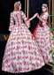 Red Jacquard Floral Printed Wedding Birthday Christmas Party Dress 3