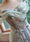 Light Blue Off The Shoulder Applique Tulle Evening Dress 2