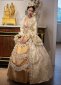 Champagne Victorian Dresses Square Collar Jacquard Vintage Party Ball Gown