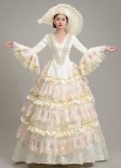 Champagne Historical Southern Belle Lace Dresses Victorian Masquerade Ball Dress