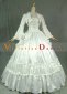 White Long Sleeves Gothic Victorian Dress Civil War Era Wedding Dress