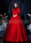 Red Long Sleeve Victorian Civil War Dickens Faire Caroler Little Dress 2