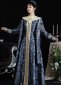 Renaissance Medieval Blue Floral Jacquard Robe Dress 3