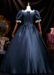 Rococo Gray Short Sleeves Prom Dress Christmas Ball Gown 3